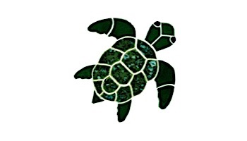 Artistry In Mosaics Turtle Classic Topview Green Mosaic | Small - 9" x 9" | TURGRETS