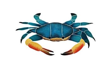 Artistry In Mosaics Blue Swimmer Crab Mosaic | 7" x 12" | CBSMCOOS