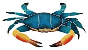 Artistry In Mosaics Blue Swimmer Crab Mosaic | 7" x 12" | CBSMCOOS