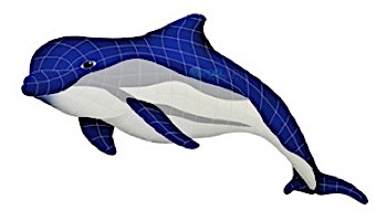 Artistry In Mosaics Bottlenose Dolphin UpWard with Shadow Mosaic | 23" x 53" | BDSBLUUL