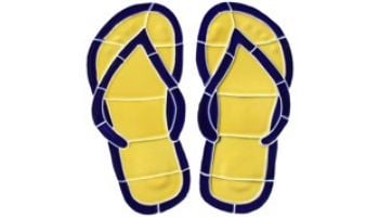 Artistry In Mosaics Flip Flops Blue Mosaic | 10" x 10" | FFLYELOS