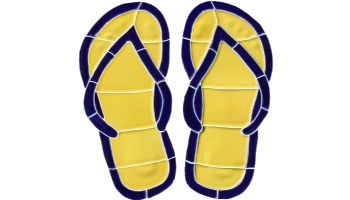Artistry In Mosaics Flip Flops Blue Mosaic | 10" x 10" | FFLYELOS