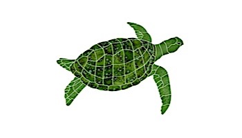 Ceramic Mosaic Sea Turtle Green | Junior 9" x 12" Right Facing w/ Shadow | STSGRERJ