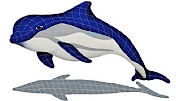 Artistry In Mosaics Bottlenose Dolphin Upward Mosaic | 23" x 53" | BDOBLUUL