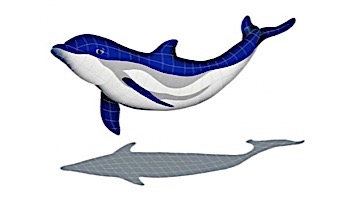 Artistry In Mosaics Bottlenose Dolphin DownWard with Shadow Mosaic | 36" x 51" | BDSBLUDL