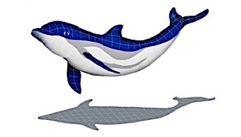 Artistry In Mosaics Bottlenose Dolphin DownWard with Shadow Mosaic | 36" x 51" | BDSBLUDL