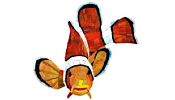 Artistry In Mosaics Clown Fish Glass Mosaic | 9" x 18" | G-CFS