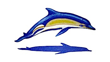 Artistry In Mosaics Dolphin A with Shadow Glass Mosaic | 35" x 60" | G-DASHL