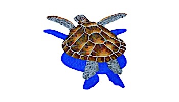 Artistry In Mosaics Loggerhead Turtle with shadow Glass Mosaic | Small - 28" x 29" | G-LTSHS