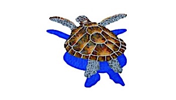 Artistry In Mosaics Loggerhead Turtle with shadow Glass Mosaic | Small - 28" x 29" | G-LTSHS