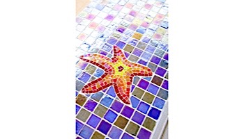 Artistry In Mosaics Starfish Glass Mosaic | 8" x 6" | G-STS