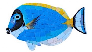 Artistry In Mosaics Surgeon Fish Glass Mosaic | 6" x 10" | G-SFS