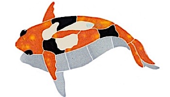 Artistry In Mosaics Koi Fish with Shadow Mosaic | Orange - 6" x 11" | KFSORALS