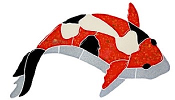 Artistry In Mosaics Koi Fish with Shadow Mosaic | Red - 8" x 12" | KFSREDRS