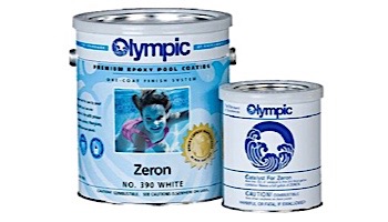 Olympic Zeron Epoxy Pool Paint Kit | Paint + Catalyst 1-Gallon | White | 390 G