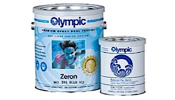 Olympic Zeron Epoxy Pool Paint Kit | Paint + Catalyst 1-Gallon | Blue Ice | 391 G