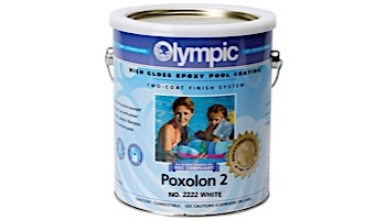 Olympic Poxolon 2 Epoxy Pool Paint Kit | Paint + Catalyst 1-Gallon | White | 2222 G