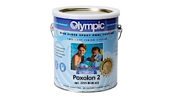 Olympic Poxolon 2 Epoxy Pool Paint Kit | Paint + Catalyst 1-Gallon | Blue Ice | 2225 G