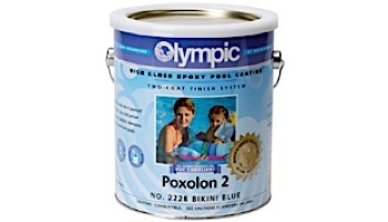 Olympic Poxolon 2 Epoxy Pool Paint Kit | Paint + Catalyst 1-Gallon | Blue Ice | 2225 G