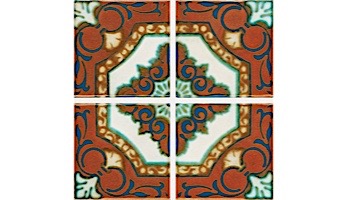 National Pool Tile Iberia Series | Rust Print | Santiago