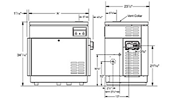 Jandy Hi-E2 ASME Pool Heater | 350,000 BTU Propane HSI | Dual Thermostat | Bronze Headers | EHE350PC