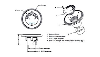 AquaStar 4" Adjustable Floor Return Fitting with Water Stop | White | 4DIV101