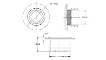 AquaStar Choice Large Wall Fitting with 1 1/2" FPT and Water Barrier | White | ES1022WB01