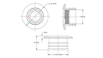 AquaStar Choice Large Wall Fitting with 1 1/2" FPT and Water Barrier | Light Gray | ES1022WB03