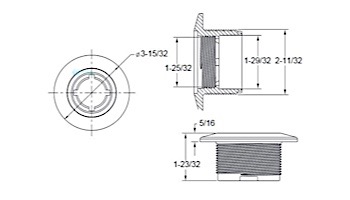 AquaStar Large Wall Fitting with Threaded O.D. Fits 1-1/2" Pipe | White | ES102201