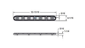 AquaStar 32" Channel Drain Anti-Entrapment (Anti-Vortex) Suction Outlet Covers and Frames | Black | 32CDAVFR102