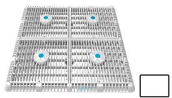 AquaStar 18"x18" Frame with Four 9" Anti-Entrapment Wave Grates with Vented Riser Rings | Blue | WAV18WR104