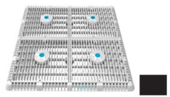 AquaStar 18"x18" Frame with Four 9" Anti-Entrapment Wave Grates with Vented Riser Rings | Blue | WAV18WR104