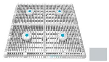 AquaStar 18"x18" Frame with Four 9" Anti-Entrapment Wave Grates with Vented Riser Rings | Blue | WAV18WR104