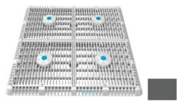 AquaStar 18"x18" Frame with Four 9" Anti-Entrapment Wave Grates with Vented Riser Rings | Blue | WAV18WR104