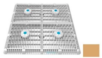 AquaStar 18"x18" Frame with Four 9" Anti-Entrapment Wave Grates with Vented Riser Rings | White | WAV18WR101