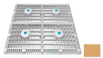 AquaStar 18"x18" Frame with Four 9" Anti-Entrapment Wave Grates with Vented Riser Rings | Light Gray | WAV18WR103