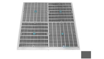 AquaStar 24" Square Mud Frame | with Four 12" Square Flat Grates | (VGB Series) | Dark Gray | 24105