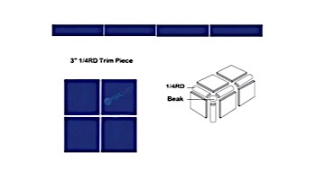 National Pool Tile Marine Field 3x3 Trim | Cobalt Blue | M350 1/4RD