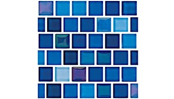 National Pool Tile Jules 1x1 Glass Tile | Bright Cobalt Blue Blend | 9575-5AT