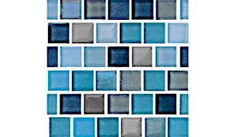 National Pool Tile Jules 1x1 Glass Tile | Bright Cobalt Blue Blend | 9575-5AT