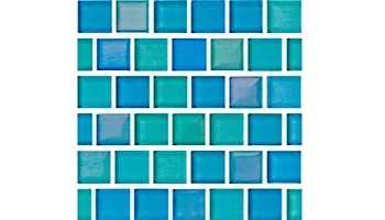 National Pool Tile Jules 1x1 Glass Tile | Aqua Blend | 9734-5AT