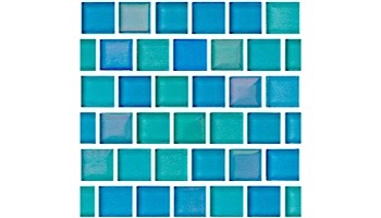 National Pool Tile Jules 1x1 Glass Tile | Aqua Blend | 9734-5AT