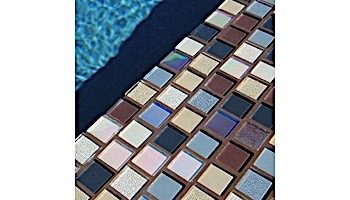 National Pool Tile Jules 1x1 Glass Tile | Rustic Mocha Blend | 9912-5AT