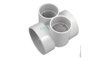 AquaStar Bushing with Two 2.5" Slip to 4" Transitional T with Reducer Bushing to 3" | White | BFB101