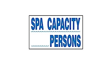 Spa Capacity Persons Sign 12inches x 18inches | SW-16
