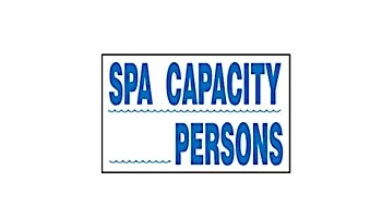 Spa Capacity Persons Sign 12inches x 18inches | SW-16