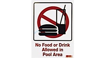 No Food or Drink Allowed in Pool Area 9inches x 12inches | SW-46