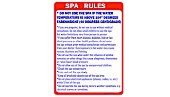 Texas Rules Spa Sign 18inches x 24inches | SW-1824TX