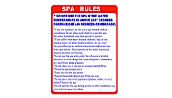 Texas Rules Spa Sign 18inches x 24inches | SW-1824TX