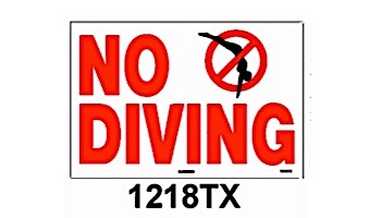 No Diving Sign with Image 12inches x 18inches | 1218TX